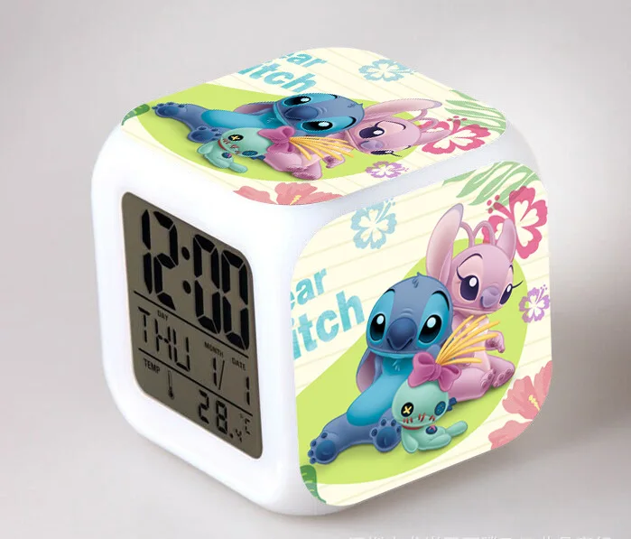 Lilo& Stitch мультфильм детский будильник wekker цифровой будильник игрушки led reloj despertador wake up light reveil настольные часы - Цвет: 8