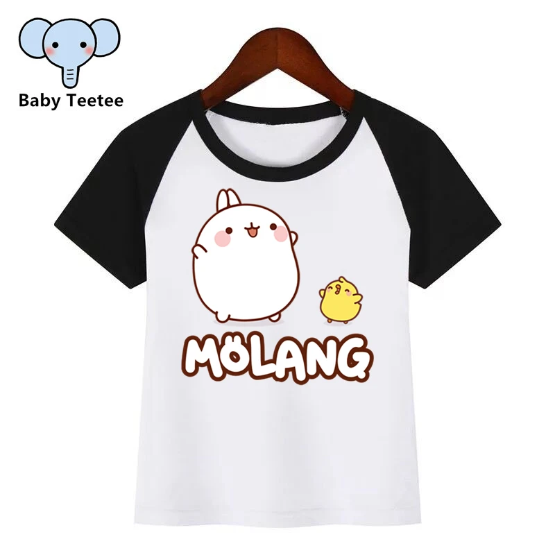 Artoon Molang and Piupiu симпатичная футболка с принтом кролика Детская летняя детская