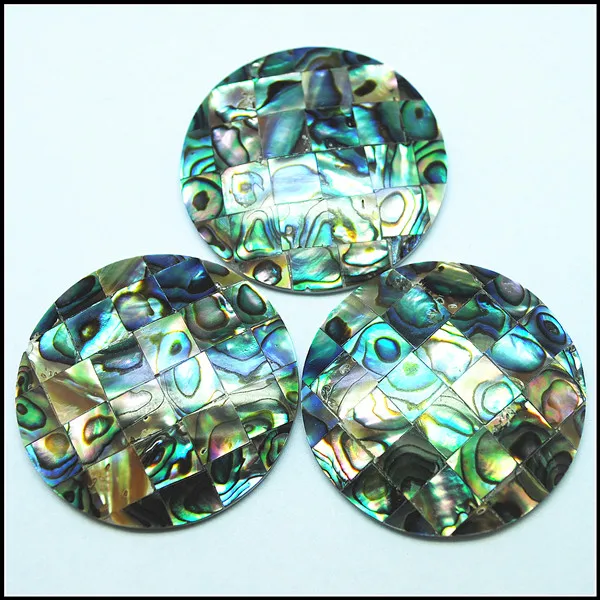

3pcs nature abalone shell cabochons saltwater shell beads no hole beads cabs natural shell size 38mm round shape beads caps