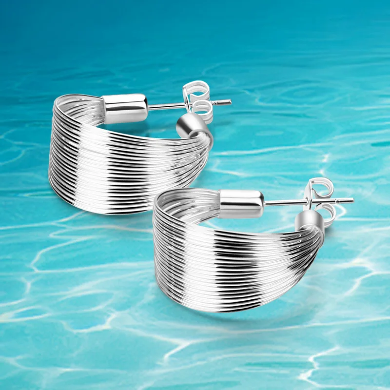 Новая полка! Серьги из стерлингового серебра 925 пробы, женские модные ювелирные изделия, серьги-гвоздики из 28 проволоки, женские благородные аксессуары, женские серьги. Gif t