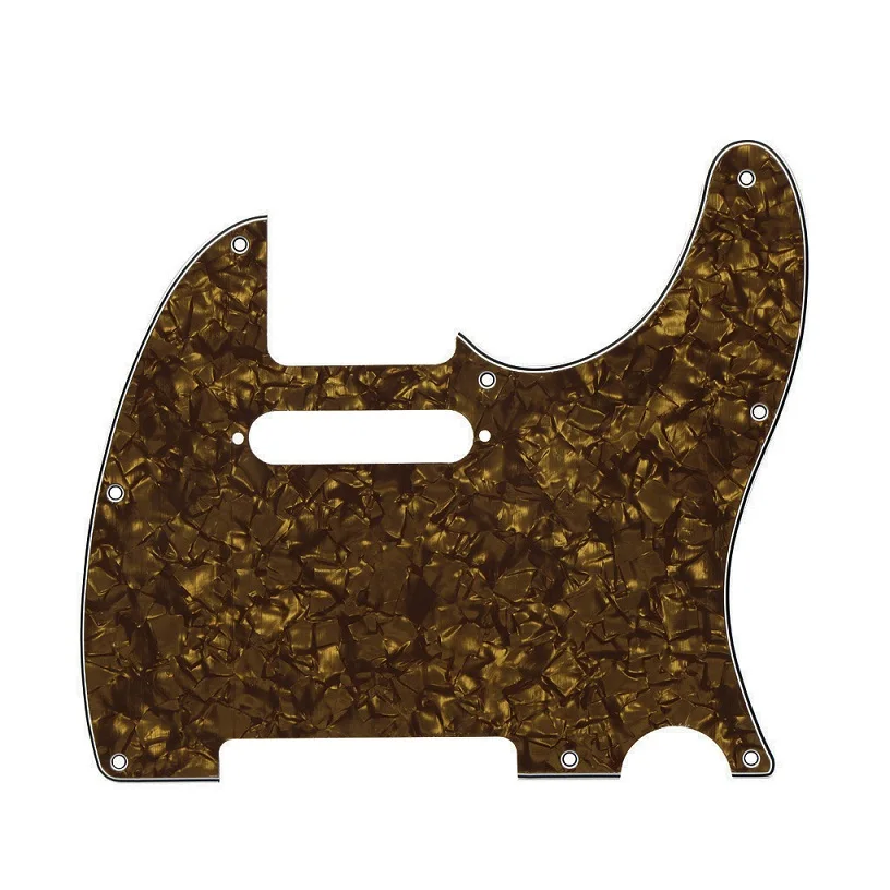 FLEOR 1 шт. электрогитара Tele Pickguard скретч пластина 8 отверстий w/звукосниматель с одинарной катушкой отверстие для США/Мексика Tele гитары аксессуары - Цвет: Golden Pearl 4Ply