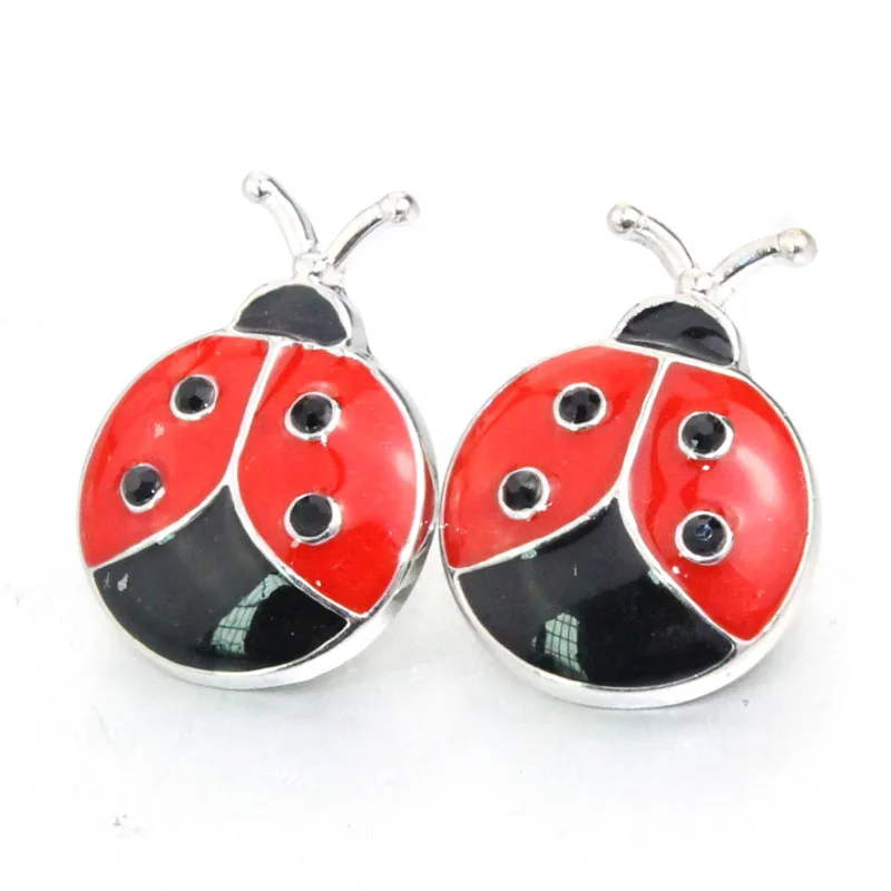

3colors ladybug 18mm snaps button for bracelet Watches women silver bracelets female one dirction armhand bangle 011210