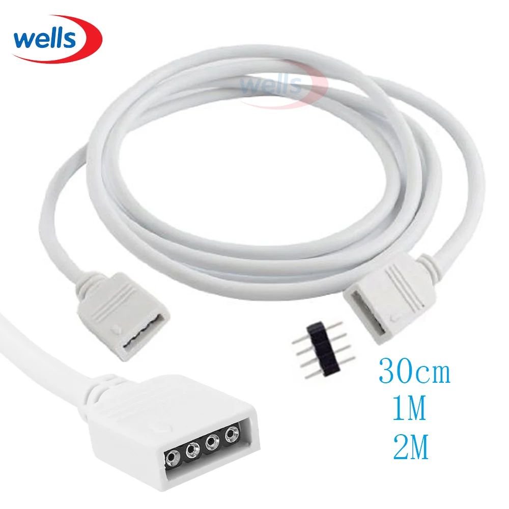 

30cm 1M 2M 4 PIN RGB led Extension Cable connector cord Wire with 4pin for SMD 5050 3528 RGB LED Strip light