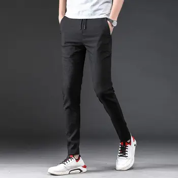 

2019 Spring Summer Sports Pants Male Fashion Slim Fit Men Trousers Stretch Harem Mens Casual Pants Pantalon Sport Homme