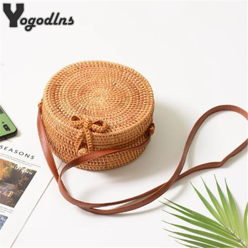 بالي اليدوية الروطان النساء حقائب كتف عطلة السفر الشاطئ سيدة Crossbody أكياس القش المنسوجة حقيبة ساعي حقائب