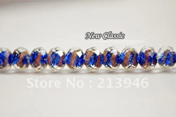 

12*9MM 80Pcs/Lot Dark Blue Wire Drawing Crystal Rondelle Coloured Glaze Glass Bead Accessories Findings