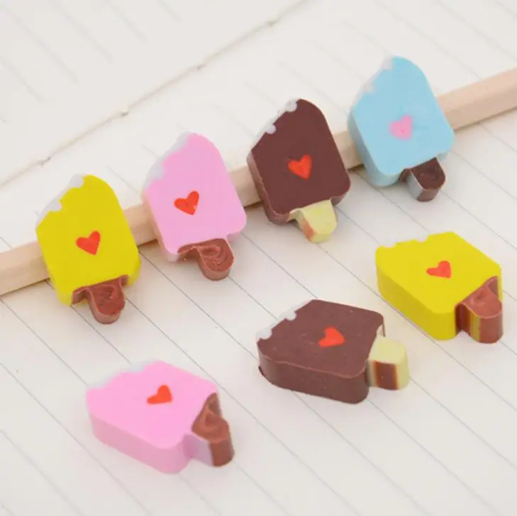 5 шт./упак. Kawaii Mini в форме сердца мороженое резиновый карандаш ластики коррекция