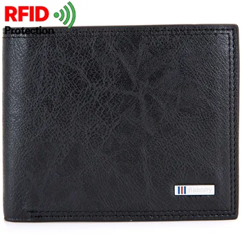 

RFID Protection Mens Casual Zipper Coin Wallet Male Man PU Leather Short Wallets Purse Business Credit Bank ID Card Case Holder
