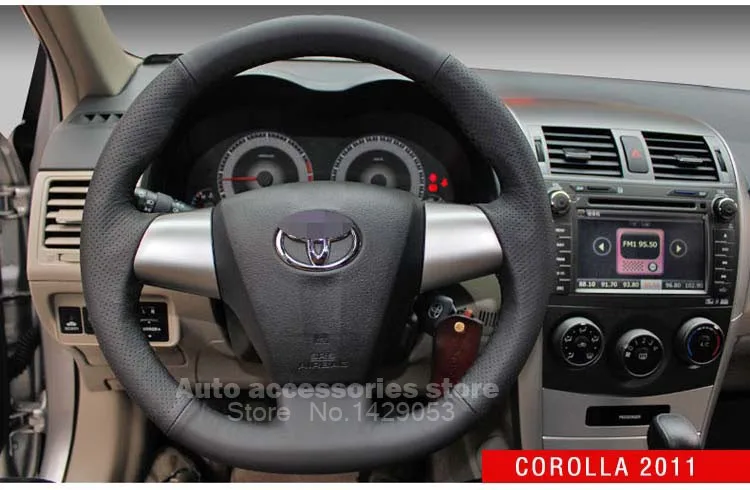 Чехол для Защитные чехлы для сидений, сшитые специально для Toyota Corolla 2011 RAV4 2012 год крышки рулевого колеса специально Чехлы из натуральной кожи DIY Чехлы для рулевого колеса