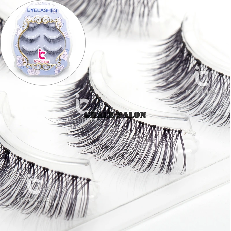 

ICYCHEER 3Pair Luxurious 3D False Eyelashes Soft Natural Long Eye Lashes Makeup Extension
