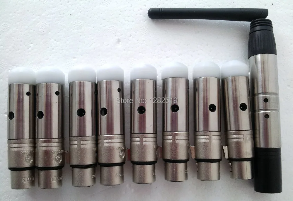 

9pcs 2.4G Wireless DMX Lighting Controller 8pcs Receivers+1pcs Transmitter