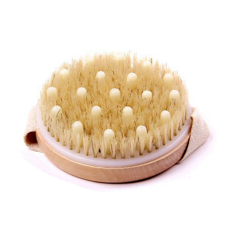 

Tenske natural bristle body brush bath gloves Premium Natural Bristle Wooden Bath Shower Body Back Dry Skin Brush Spa *30 Drop