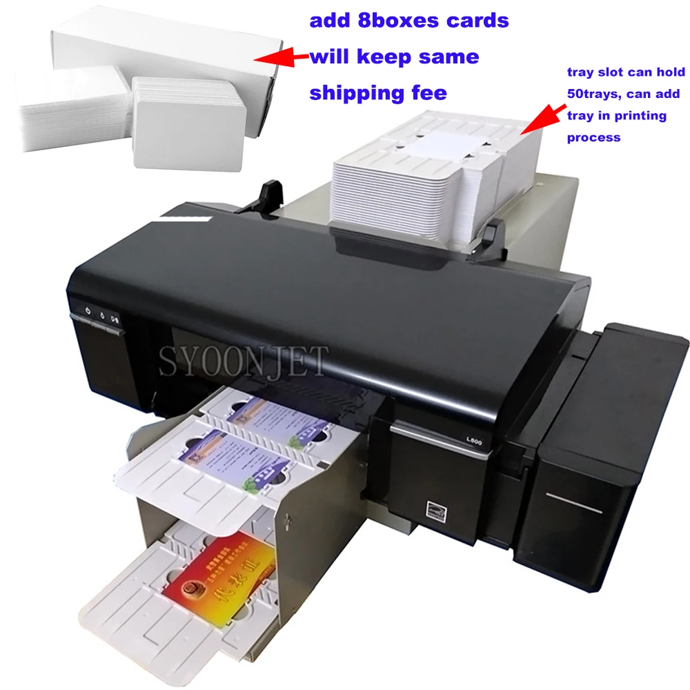 Impresora de inyección de tinta automática, tarjeta de PVC con 50 bandejas  de pvc, 2 bandejas de cd y 8 cajas (1840 unidades)|Impresoras| - AliExpress