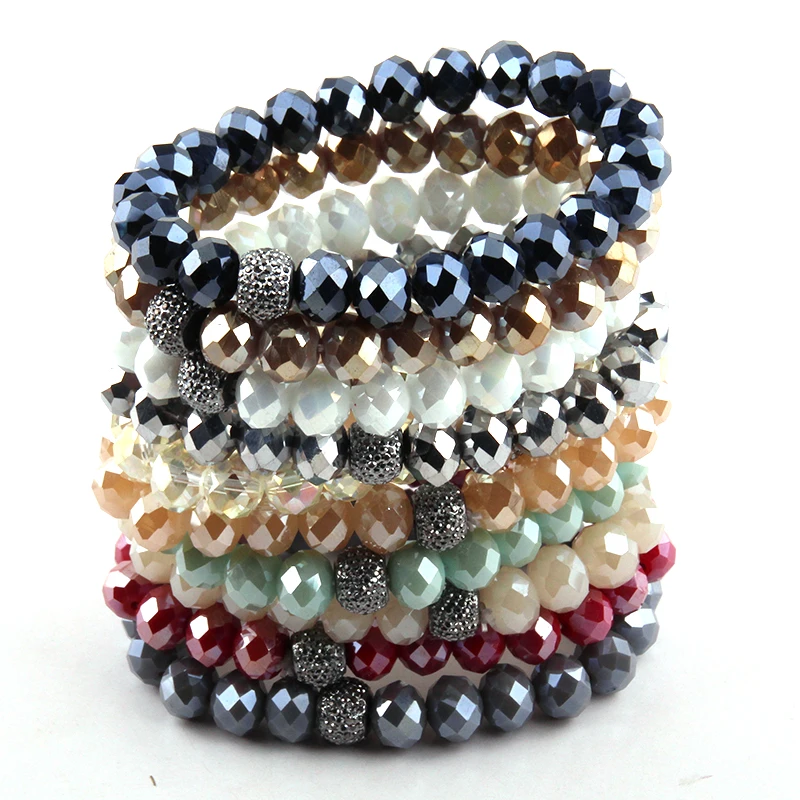 Энергетические браслеты сделаны Красивые разноцветные стеклянные браслеты 10 мм 10 шт разные цвета/партия