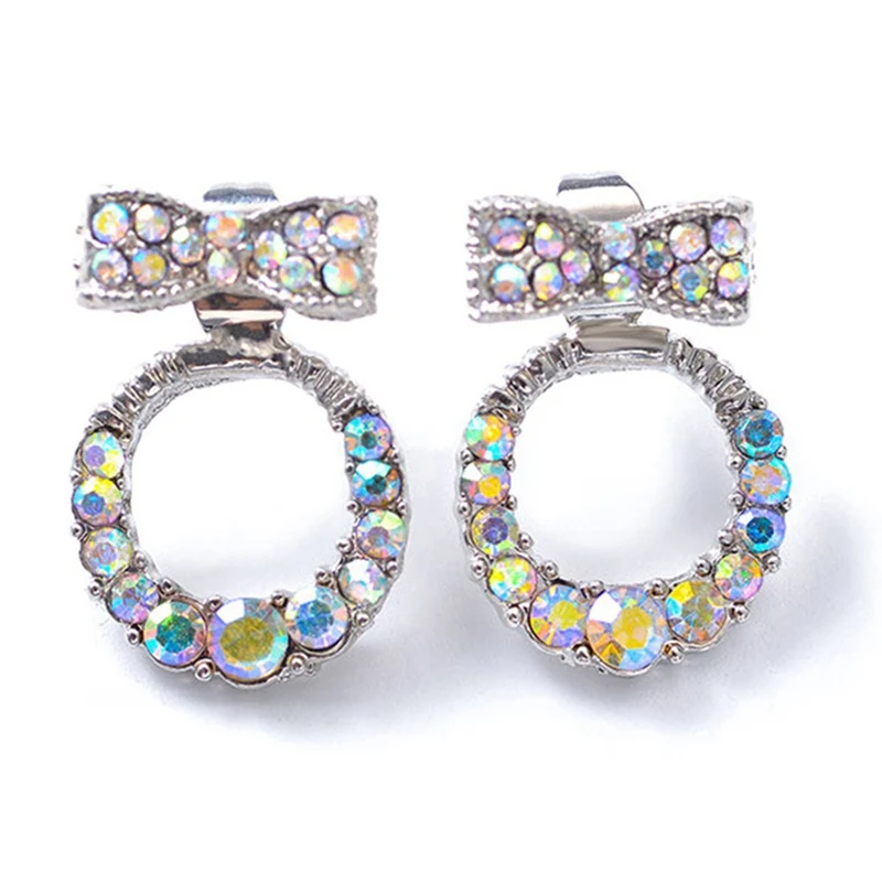 

Personalized Retro Temperament After Hanging Studs Bow Korean Circle Wind Flower Ear Earrings Wholesale For Women