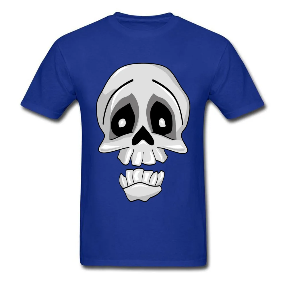 Funny Skeleton ostern Day 100% Cotton Fabric Round Collar Tops T Shirt Short Sleeve Printed On Top T-shirts Graphic T Shirts Funny Skeleton blue