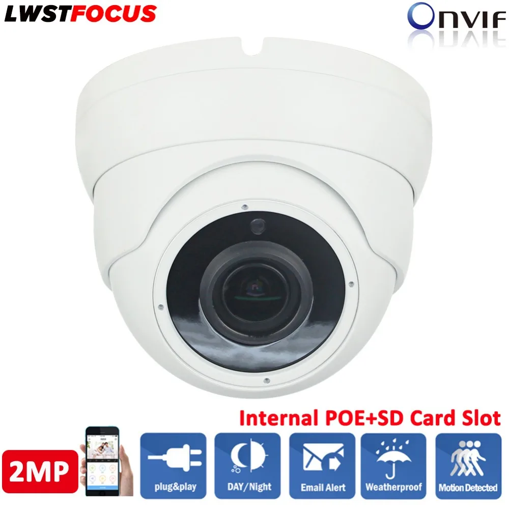 

1080P HD Dome IP Camera 2MP Realtime 30fps Network Waterproof Sony IMX323 CMOS Sensor H.264/265 Night Vision IR-Cut Night IR 30M