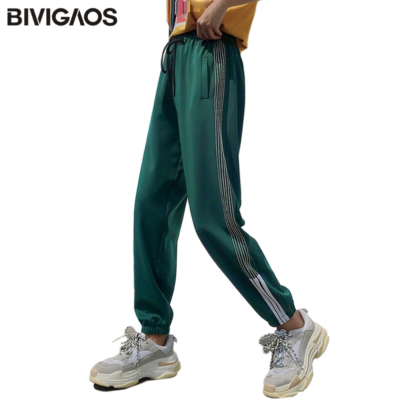 BIVIGAOS осенние Модное движение новые корейские модные женские белые полосатые