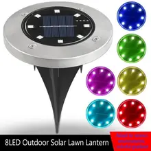 8LED Solar Underground Light Waterproof Color Changing Garden Buried Lamp