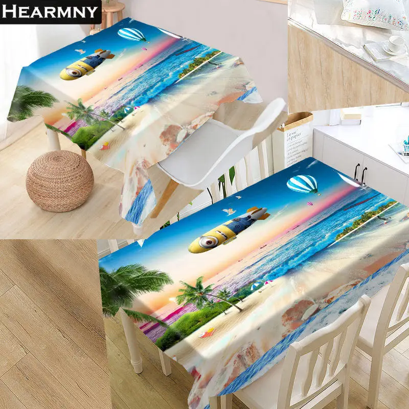 New Beach Palm 3D Tablecloth Waterproof Oxford Fabric Square/Rectangular For Wedding Table Cloth Cover TV Covers | Дом и сад