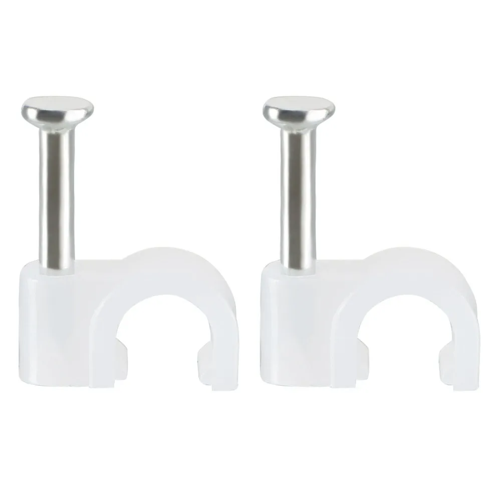 

Uxcell Newest 200pcs/lot White Nylon Inserting Type Circle Flat Cable Clip Nail Coaxial Tacks Wire Clips 5mm 6mm 7mm 10mm 12mm