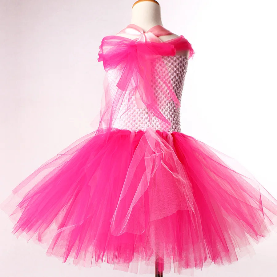 Kids Girls Flamingo Tutu Dress Sleeveless Summer Party Tulle Gown Girl Princess Fancy Fluffy Dress for Birthday Photo Clothing (21)