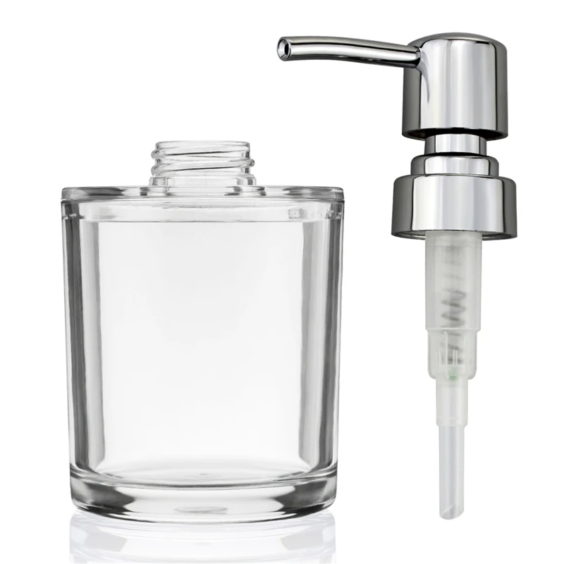 2X мыло ABS лосьон насос дозатора жидкости бутылка прозрачный/хром для мытья посуды на кухне ванная столешница-полка 8,8 унций(прозрачная