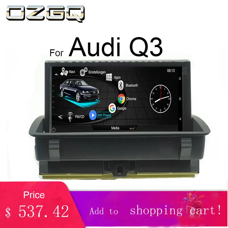 

OZGQ Android System 8 inch Car Multimedia Player Headunit Autoradio GPS Navigation For Audi 2013-2018 Q3 With Map WIFI 4G