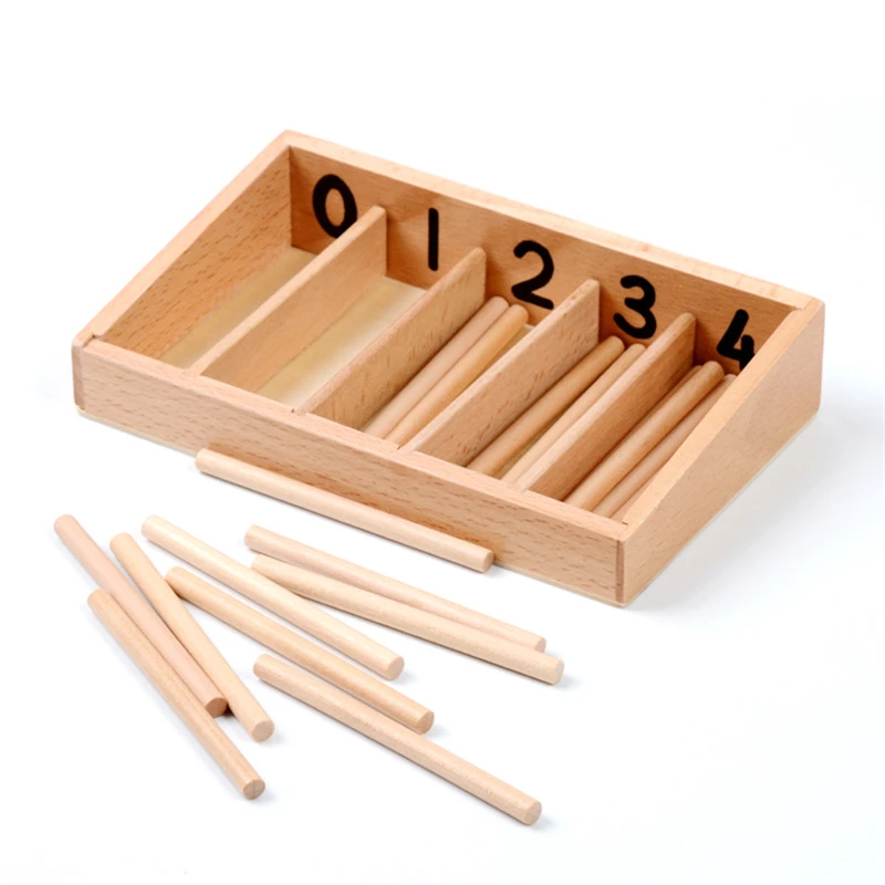 Montessori Wooden Toys Spindle Box With 45 Spindles Kids Educational Toy HS3 
