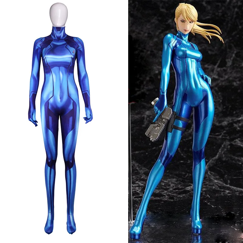 

Galaxy Warrior Samus Zero Aran Cosplay Costume Man Woman Child 3D Print Spandex Lycra Zentai Leotard Halloween Costume