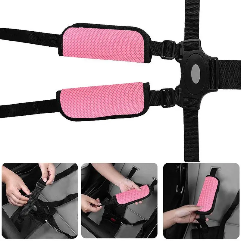 

2PCS Car Child Baby Safety Seat Chair Belt Cover With Shoulder Pad Safety Belt Shoulder Strap Cover Shoulder Strap