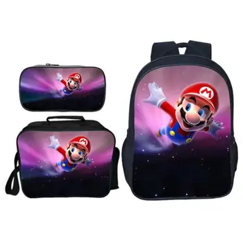 

New Style Suit Oxford Printing Super Mario Kids School Backpack for Teenagers Boys Cartoon Children School Bags Girls Bookbag