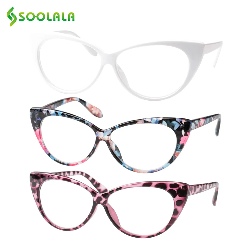 Очки для чтения кошачий глаз SOOLALA 3 шт. женщин очки + 0 5 75 1 25 2 5|reading glasses|reading glasses for