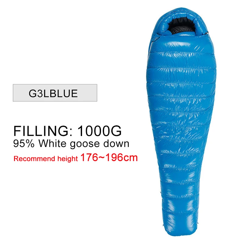 G3LBLUE. AEGISMAX 95% белый гусиный пух, спальный мешок для кемпинга, для холодной зимы, сверхлегкий дизайн перегородки, для пеших прогулок, кемпинга, Сращивание FP800 - Цвет: G3LBLUE.