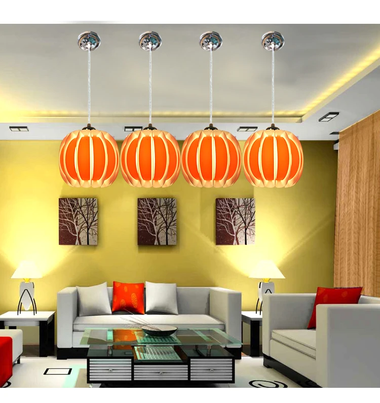 

FREE SHIPPIONG 4PCS modern dining room pumpkin pendant LAMPS Creative is acted the role of the sitting room pendant lights ZSP11