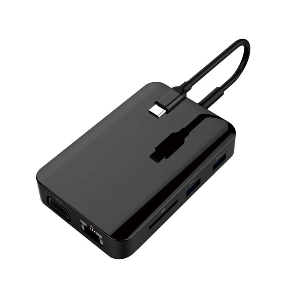 

9-in-1 USB C Adapter Hub HDMI Type C Hub Data PD Charge USB 3.0 SD TF Card Reader Audio Mic Space USB C Adapter