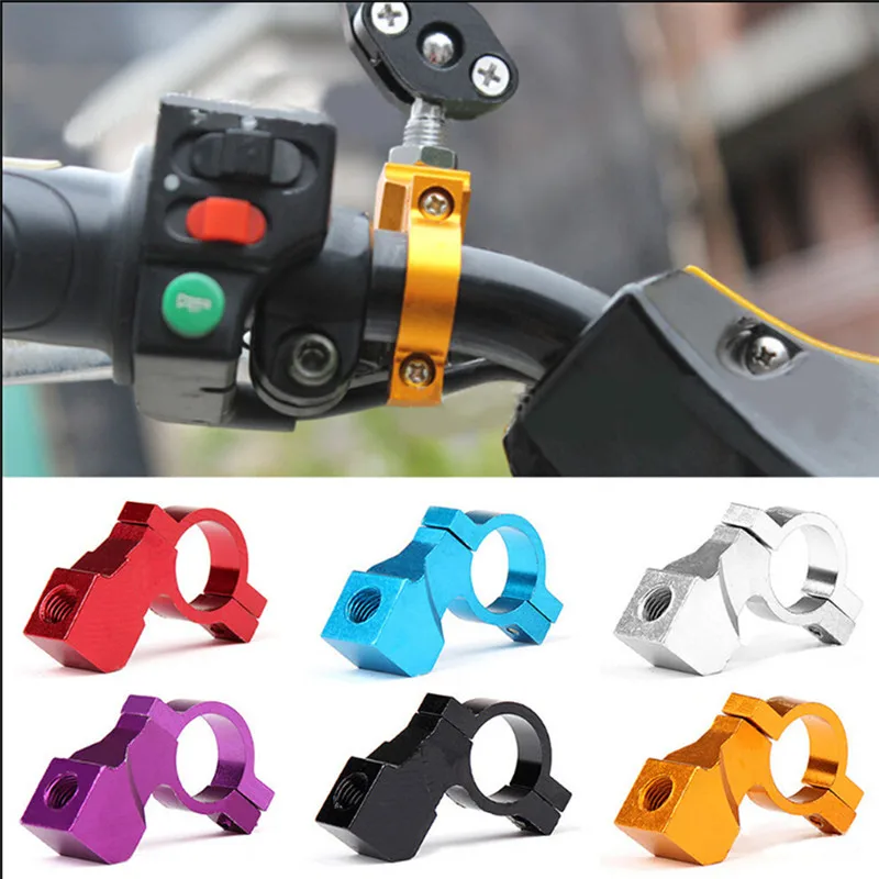 2Pcs Aluminum Motorcycle Bike Handle Bar Mirror Mount Holder Clamp 10mm