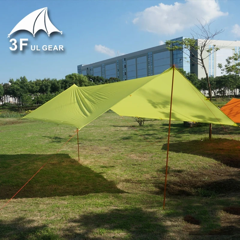 3F UL Grear Sun Shelter 15D силиконовое покрытие Водонепроницаемый Анти-УФ Пляжная палатка Кемпинг Туризм на открытом воздухе с 16 точками