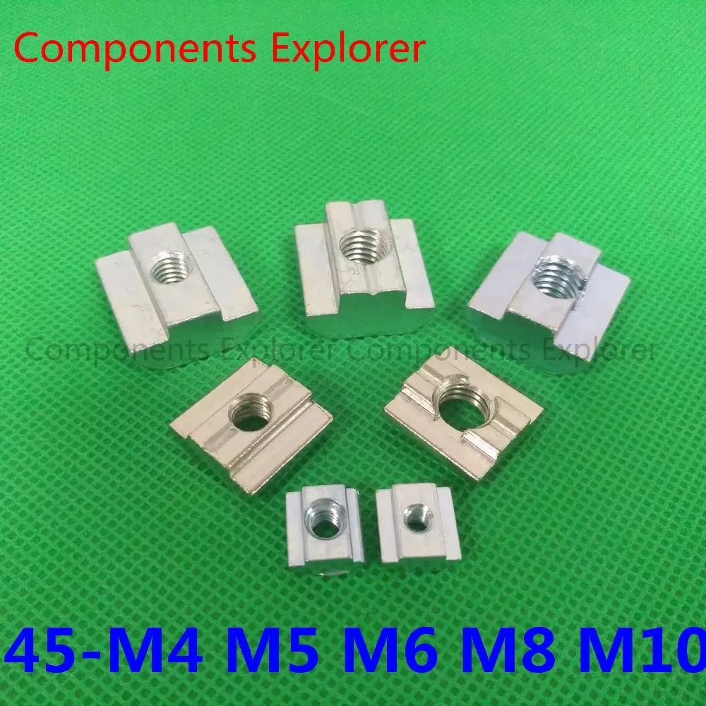 

45 Series T Sliding Nuts M4 M5 M6 M8 and M10 for 45 Seies Aluminum Extrusion Profiles,50pcs/lot.