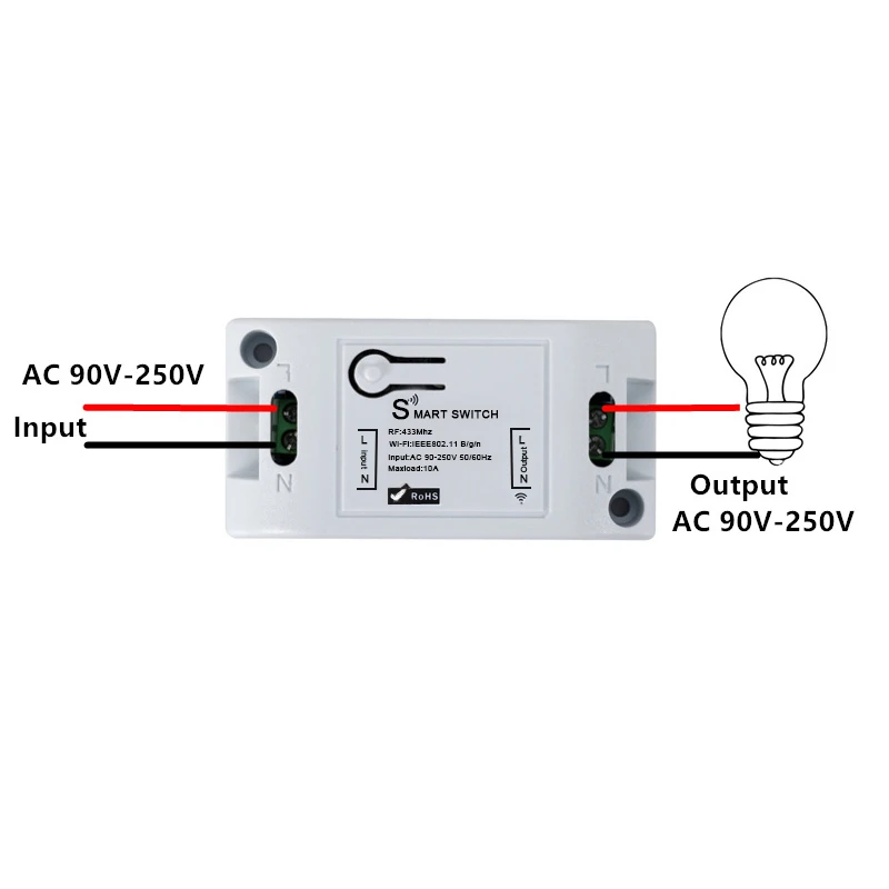 WiFi Smart Switch Wireless Remote Control Light Timer Relay Switches AC 110V 220V Home Automation Work With Amazon Alexa