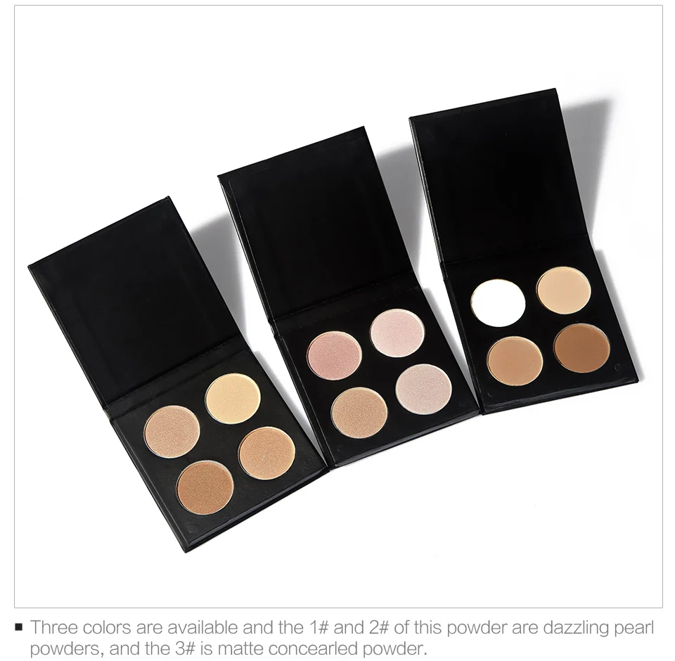 Highlighter Palette Face Powder Highlight Glow Kit Glitter Brightener Makeup Contouring Palette