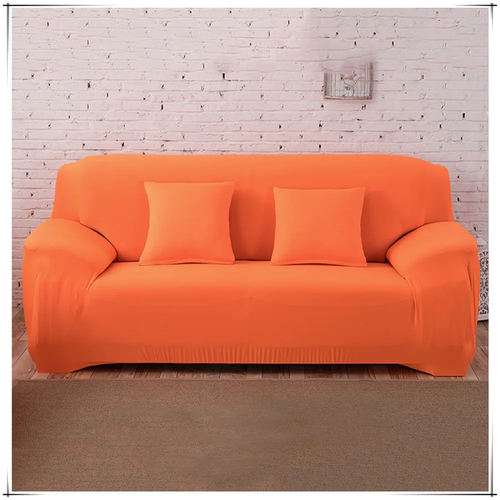 Эластичный сплошной цвет стрейч чехлы для диванов Чехлы чехлов хлопок для гостиной один двойной три секционные местный