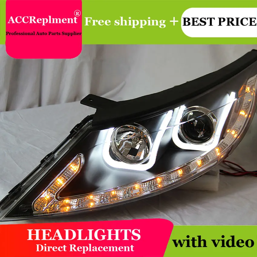 

Auto.Pro Car Styling for Kia Sportage R Headlights Sportage Angel Eye DRL Lens Double Beam H7 HID Xenon bi xenon lens