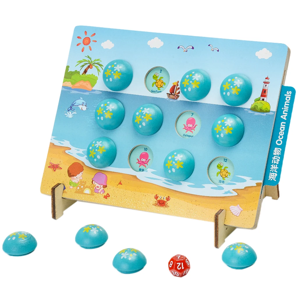 Wooden Memory and Learning Board Game - Preschool Learning Educational Toy - Colorful Matching Memory Activity Games
