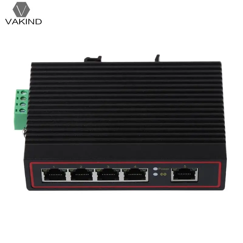 

5 Ports Industrial Metal Case Ethernet Switch 10/100Mbps RJ45 Signal Strengthen VLAN Network Switch