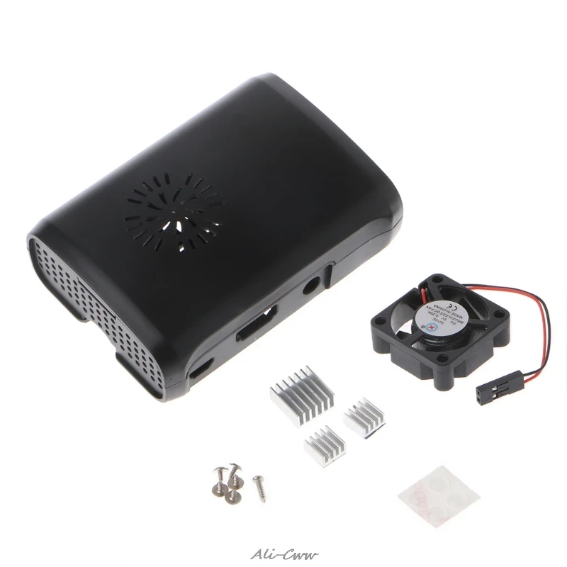 

Pi Box ABS Case with Fan Module for Raspberry Pi 3/2/b plus with 3pc Heat Sink S927