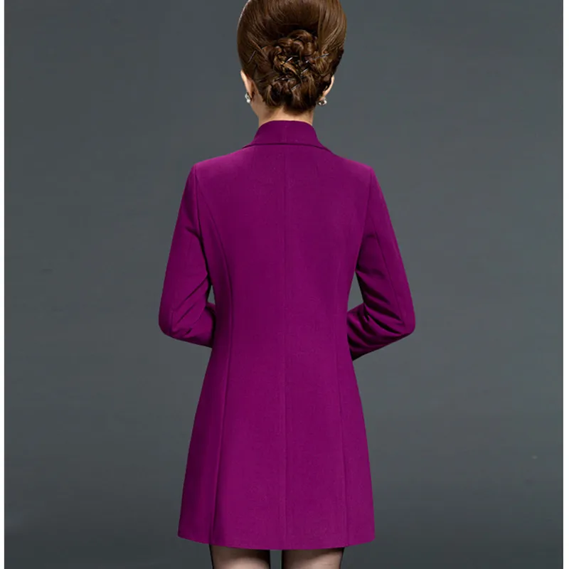 UHYTGF Женская ветровка однобортное Высокое качество Весна Осень пальто для женщин Средний длинный тонкий плюс размер пальто 186