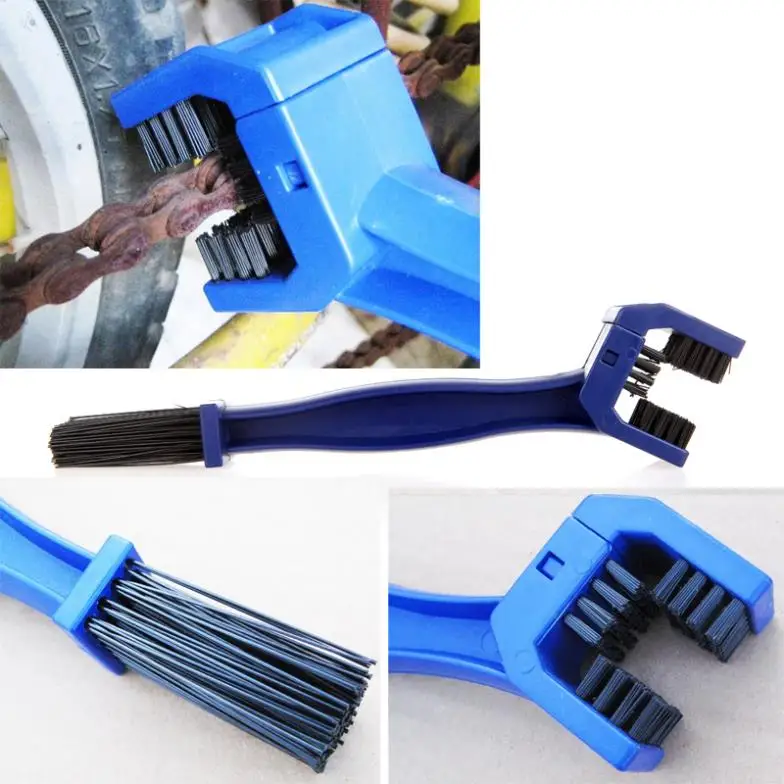 Cycling Motorcycle Chain Cleaning Tool Gear Grunge Brush Cleaner Blue