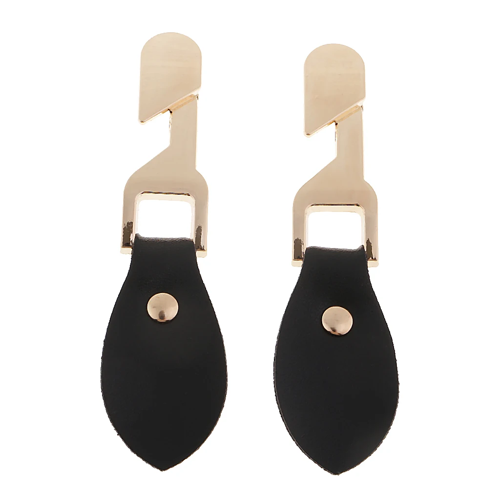 1 Pair Black PU Leather Alloy Snap Sewing Toggle Button Bag Coats Fastener for Clothes Decor