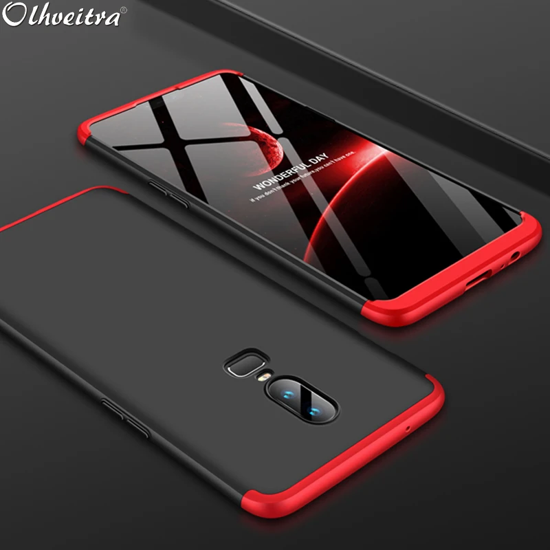 Чехол 360 градусов для Oneplus 6 / One Plus чехол 3 в 1 Жесткий ПК оригинальный защитный Oneplus6